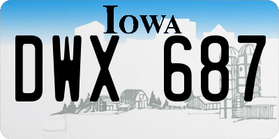 IA license plate DWX687