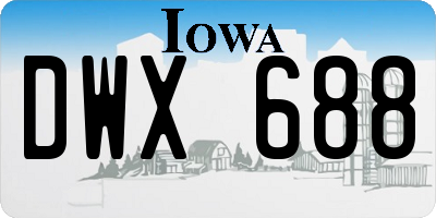 IA license plate DWX688