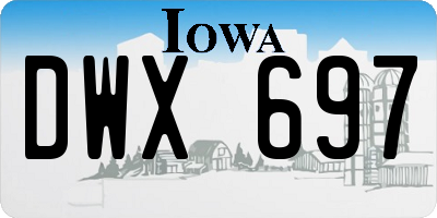 IA license plate DWX697