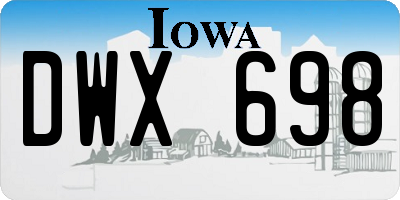 IA license plate DWX698