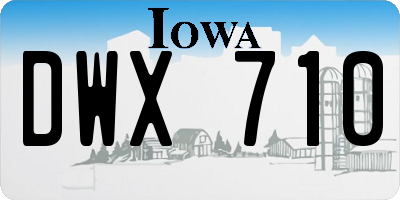 IA license plate DWX710