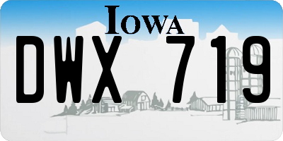 IA license plate DWX719