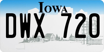IA license plate DWX720