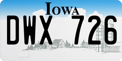 IA license plate DWX726