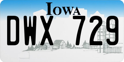 IA license plate DWX729