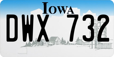 IA license plate DWX732