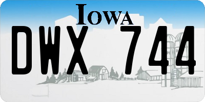 IA license plate DWX744