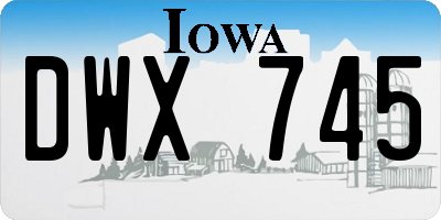 IA license plate DWX745