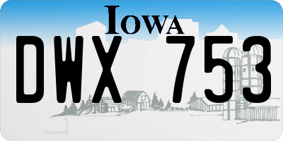 IA license plate DWX753
