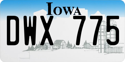 IA license plate DWX775