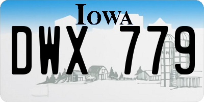 IA license plate DWX779