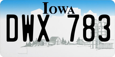 IA license plate DWX783