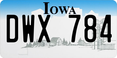 IA license plate DWX784