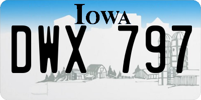 IA license plate DWX797