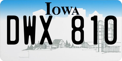 IA license plate DWX810