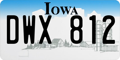 IA license plate DWX812