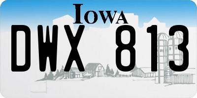 IA license plate DWX813