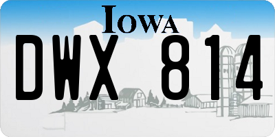 IA license plate DWX814