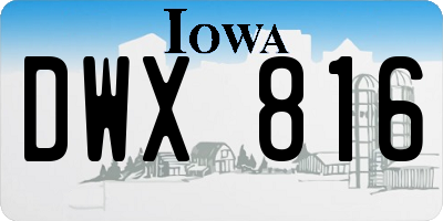 IA license plate DWX816
