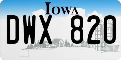 IA license plate DWX820