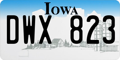 IA license plate DWX823
