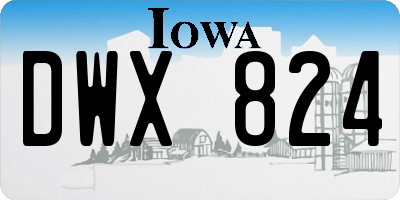 IA license plate DWX824