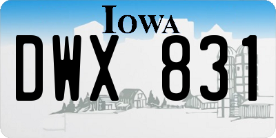 IA license plate DWX831