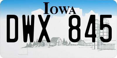 IA license plate DWX845