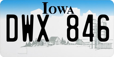 IA license plate DWX846