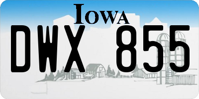 IA license plate DWX855
