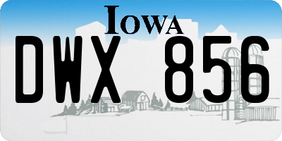 IA license plate DWX856