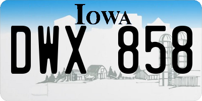 IA license plate DWX858