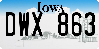 IA license plate DWX863
