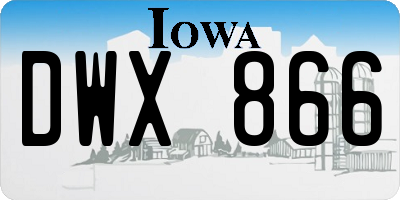 IA license plate DWX866