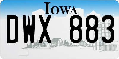 IA license plate DWX883
