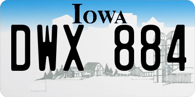 IA license plate DWX884