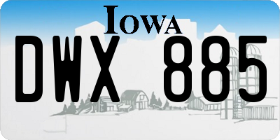 IA license plate DWX885