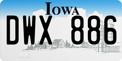 IA license plate DWX886
