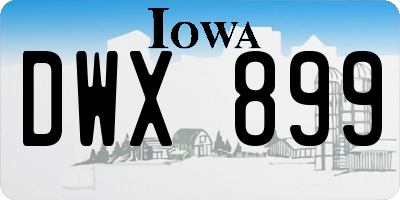 IA license plate DWX899