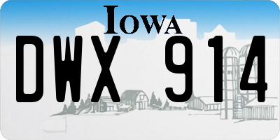 IA license plate DWX914