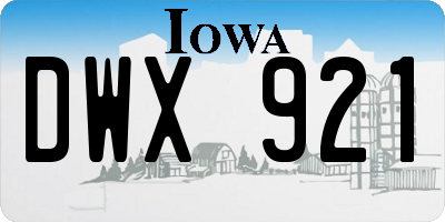 IA license plate DWX921