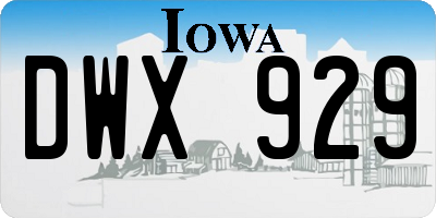 IA license plate DWX929