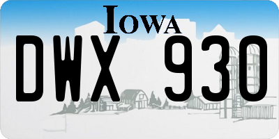 IA license plate DWX930