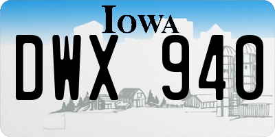IA license plate DWX940