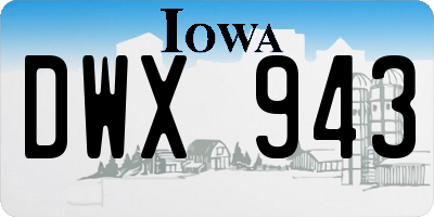 IA license plate DWX943