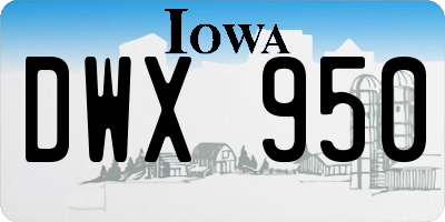 IA license plate DWX950