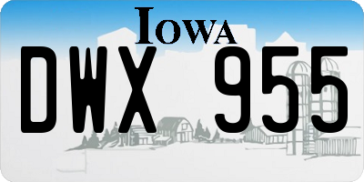 IA license plate DWX955