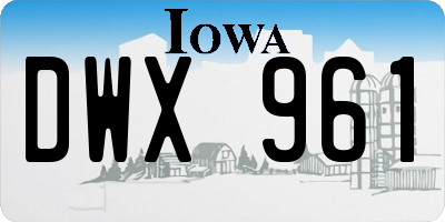 IA license plate DWX961
