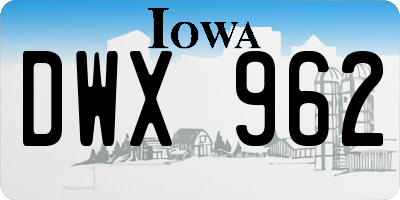 IA license plate DWX962