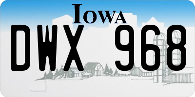 IA license plate DWX968